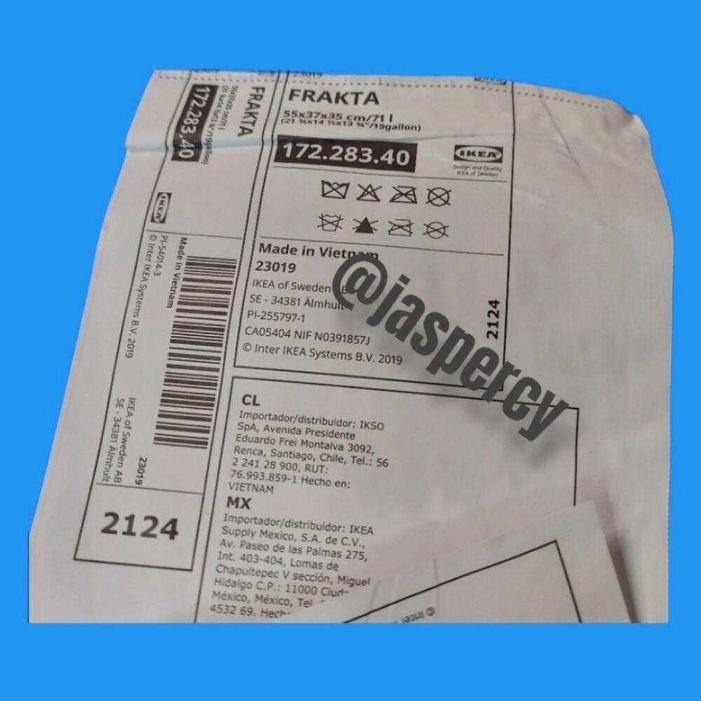 IKEA FRAKTA - Five (5) Large Blue Reusable Shopping Bag Laundry Tote Bag NEW - Picture 7 of 10